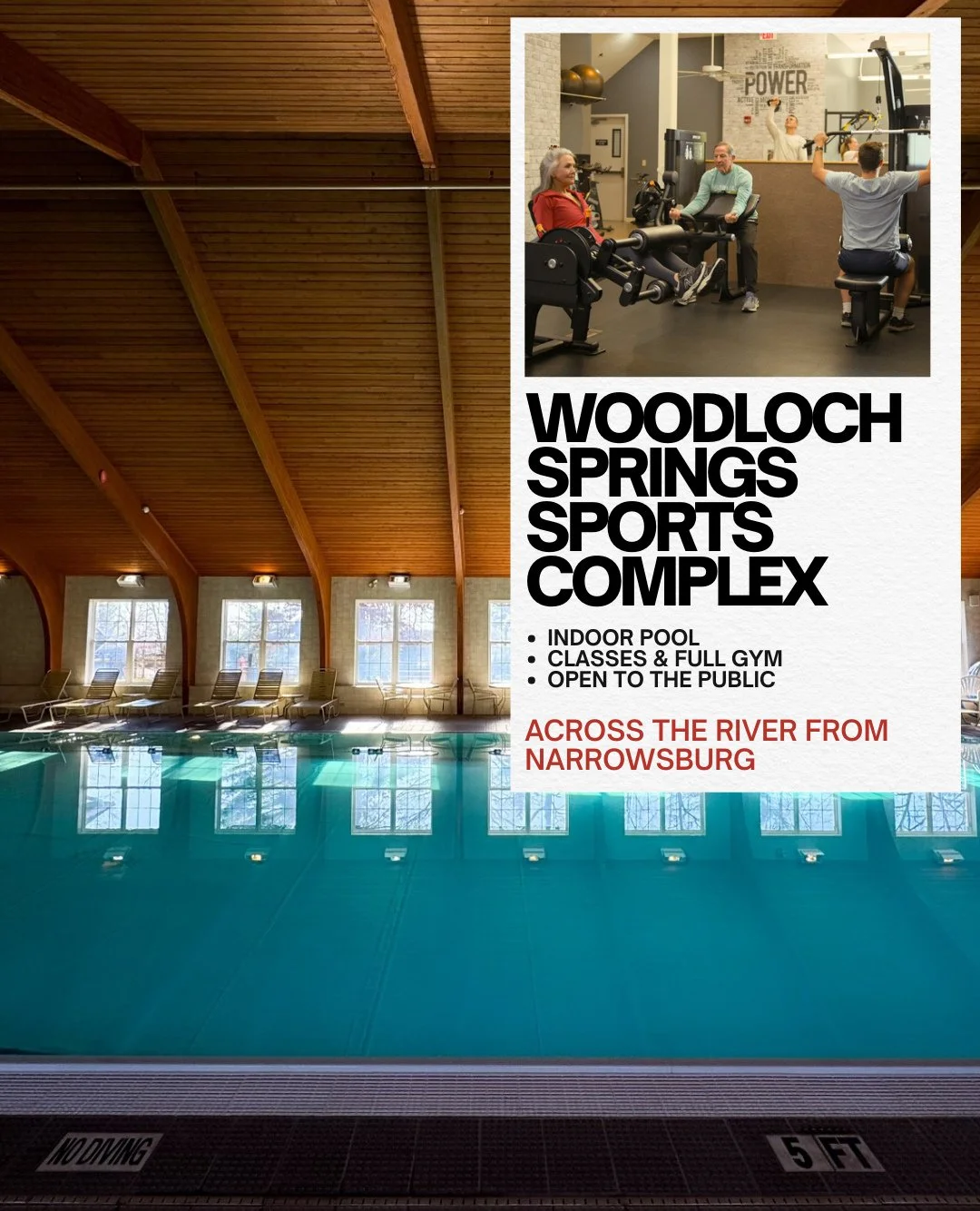 💪🏼 Fitness classes, swim school, and personal training&mdash;just over the river at Woodloch Springs Sports Complex @woodlochsportscomplex⁠
⁠
Fresh air, fresh start. Come move a little (or a lot) 🤸🏼 No need to be a guest&mdash;day passes and memb
