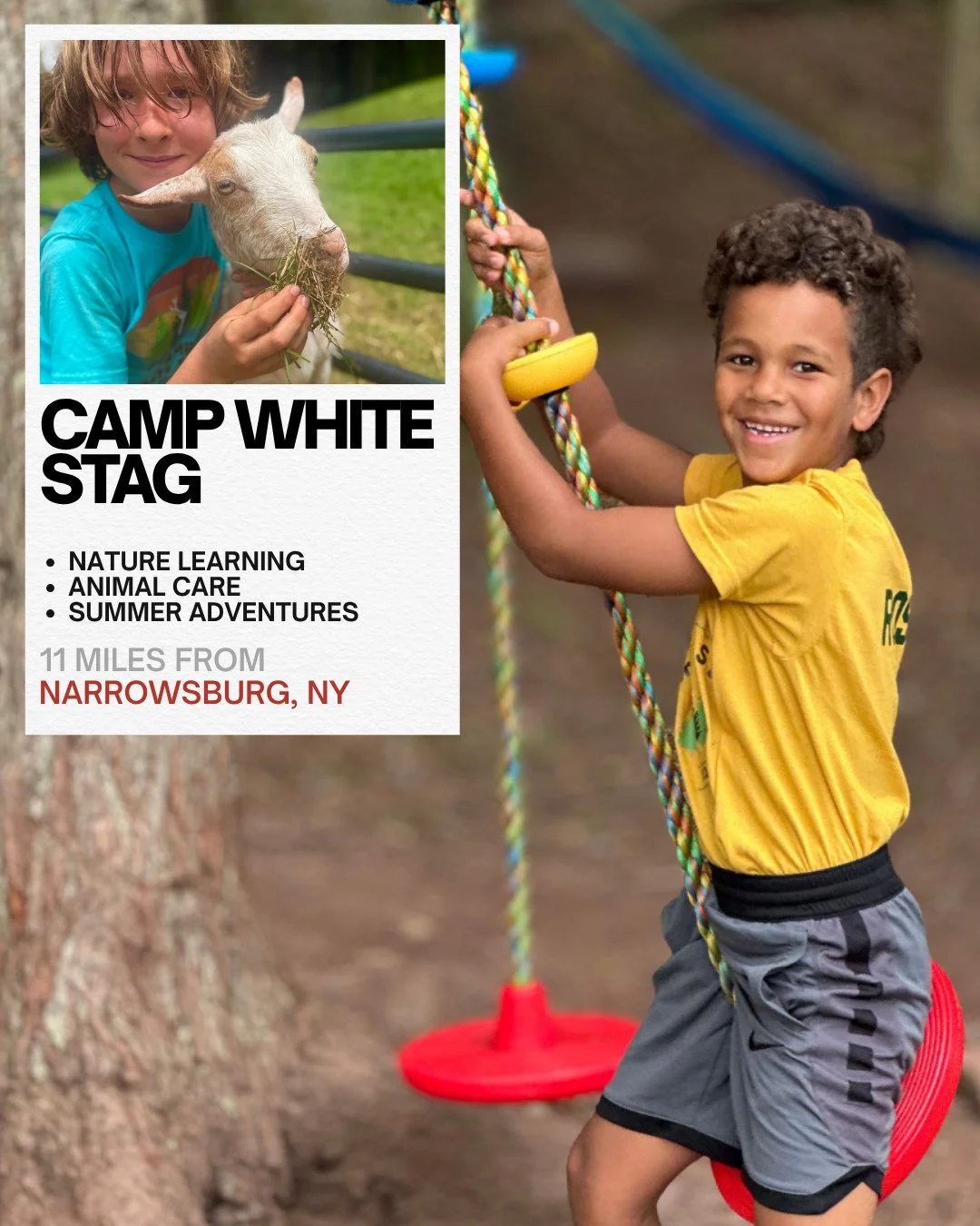 Camp White Stag is getting ready for another summer in the woods 🐾🌿⁠
⁠
Their Spring Open House is coming up, and registration for summer 2026 is now open.⁠
⁠
@campwhitestag is a summer day camp for ages 4&ndash;15, where kids spend their days outsi