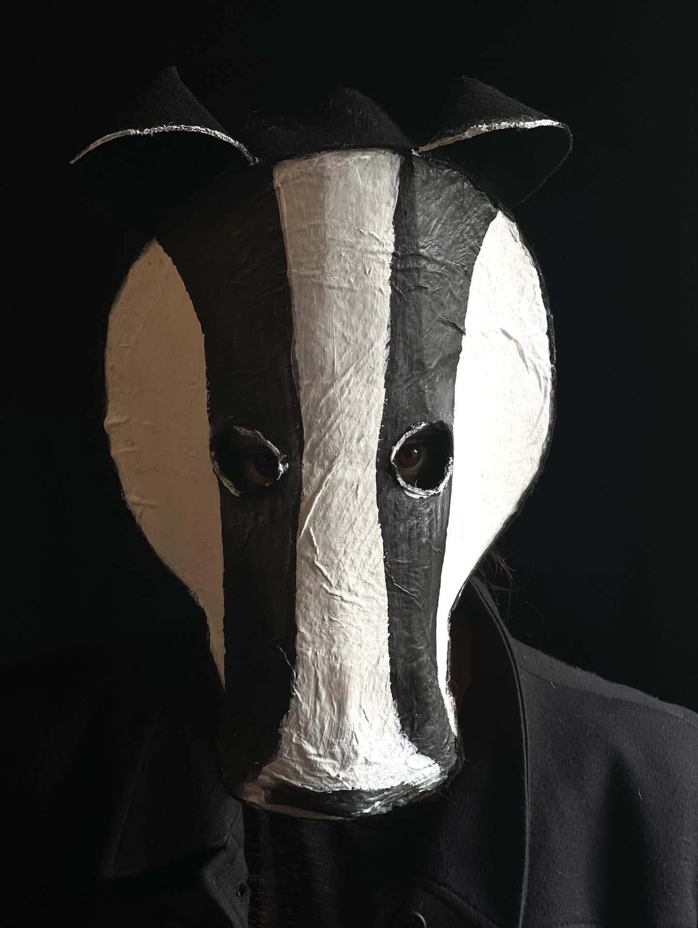 badger @sofiaure8 Handmade masks for theater, Halloween, parties, masquerades and fun times #maskart #badger #crookedcrowmasks
