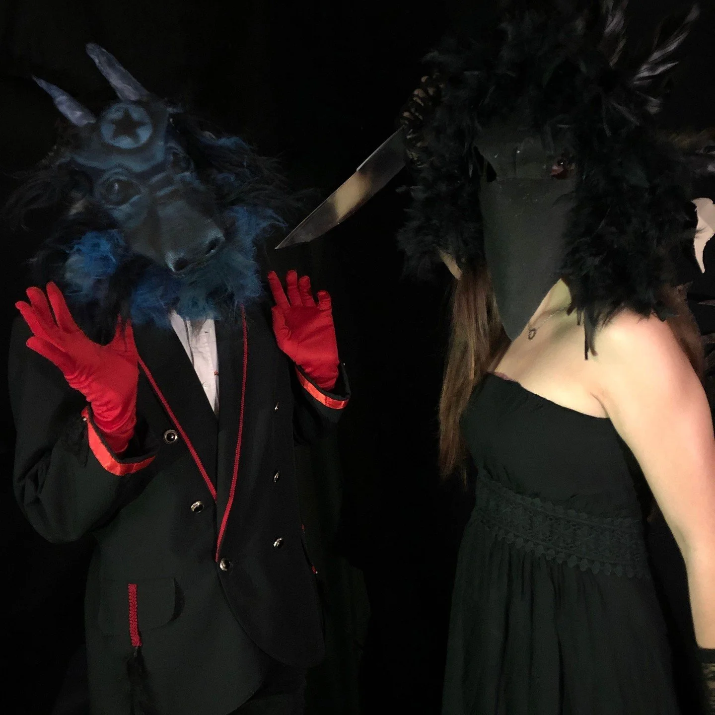 Handmade masks for Photos, movies, Halloween and fun times. #birdmask #devils #crookedcrowmasks