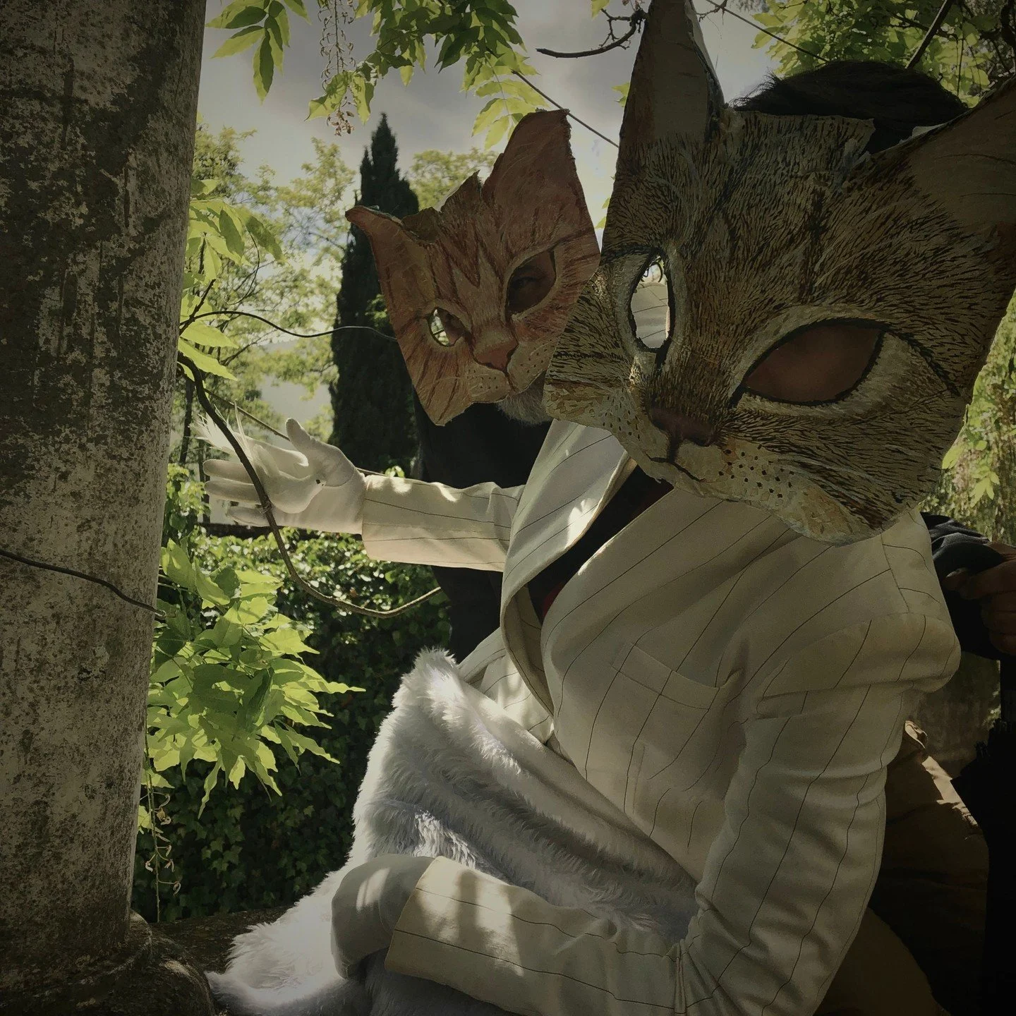 Handmade masks for theater, Halloween, parties, masquerades and fun times #cat #maskart #catmask #crookedcrowmasks