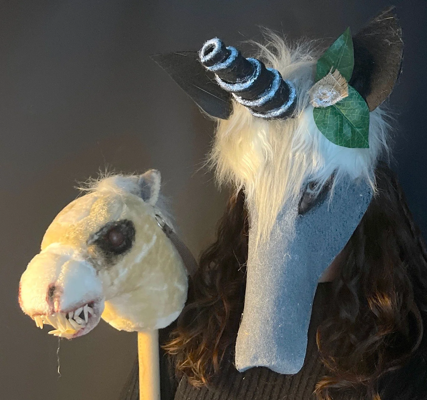 Handmade masks for theater, Halloween, parties, masquerades and fun times #unicorn #maskart #unicornmask #cryptid #crookedcrowmasks