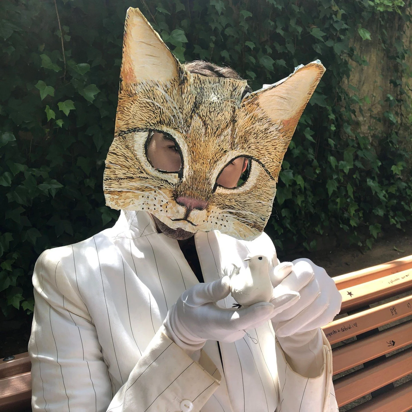 Handmade masks for theater, Halloween, parties, masquerades and fun times #cat #maskart #catmask #crookedcrowmasks