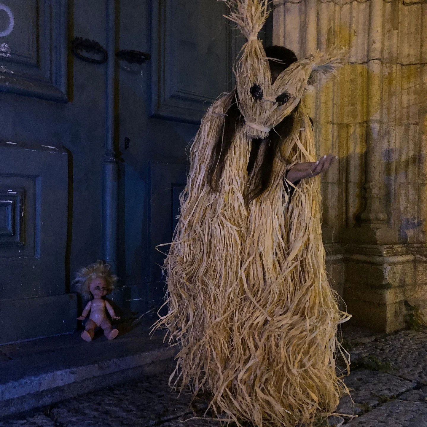 Handmade masks for photos, movies, #Halloween #carnival parades, and fun times. #raffiamask  #crookedcrowmasks #scarecrow costume by crookedcrowmasks