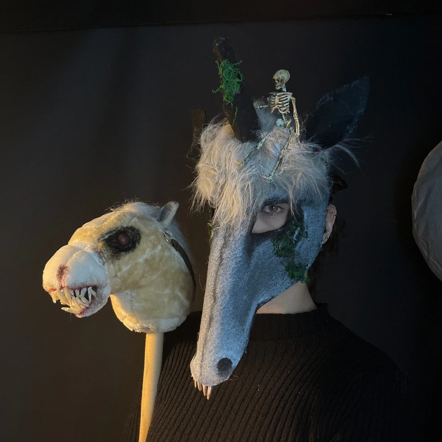 Handmade masks for theater, Halloween, parties, masquerades and fun times #unicorn #maskart #unicornmask #cryptid #crookedcrowmasks