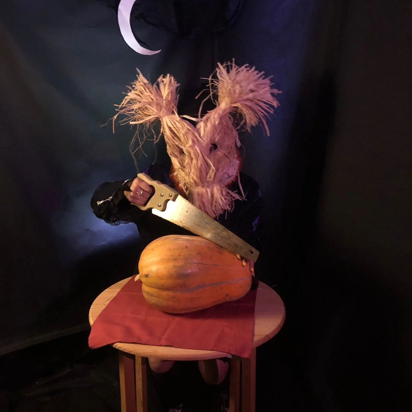 Handmade masks for photos, movies, #Halloween #carnival #parades, and fun times. #raffiamask  #crookedcrowmasks #scarecrow