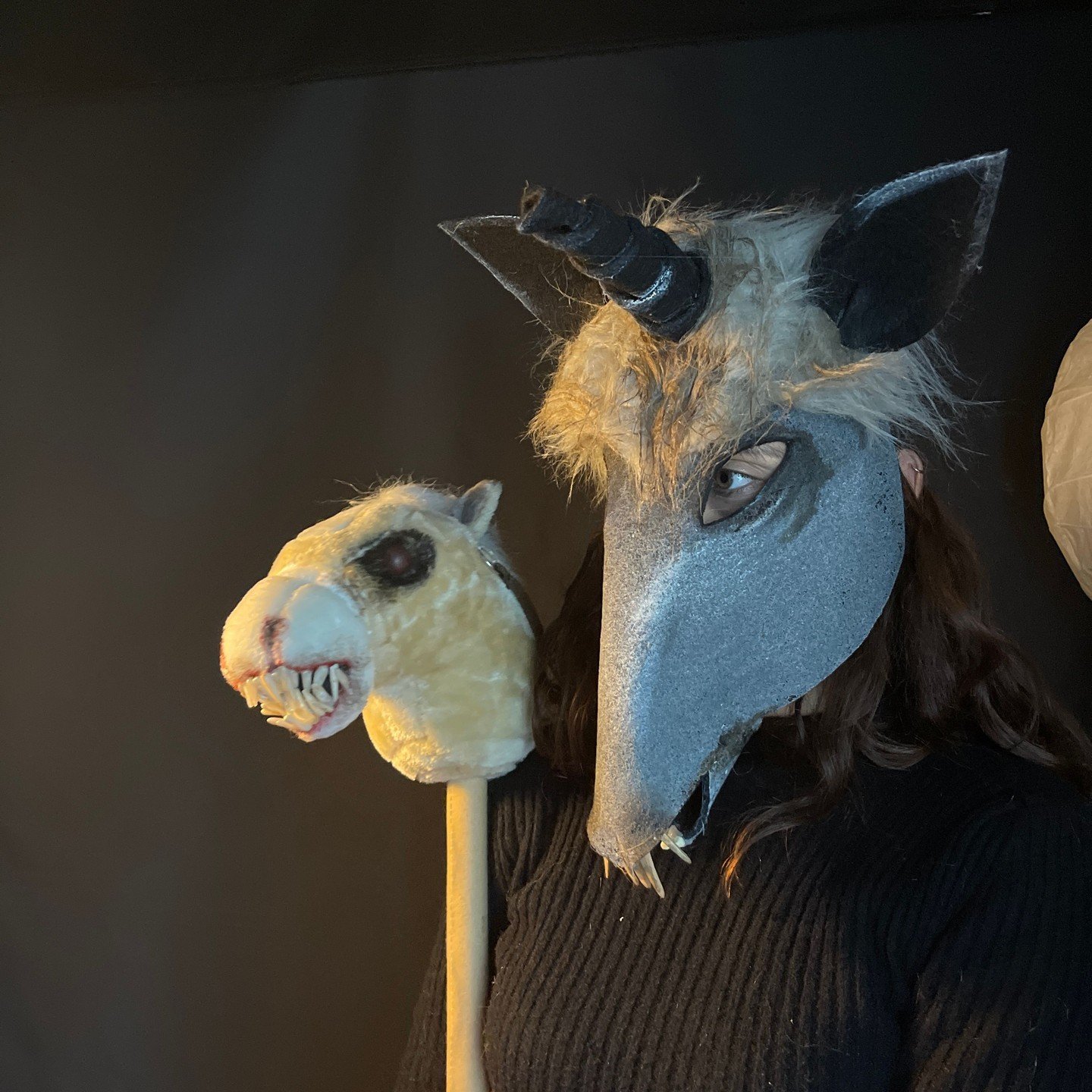 Handmade masks for theater, Halloween, parties, masquerades and fun times #unicorn #maskart #unicornmask #cryptid #crookedcrowmasks