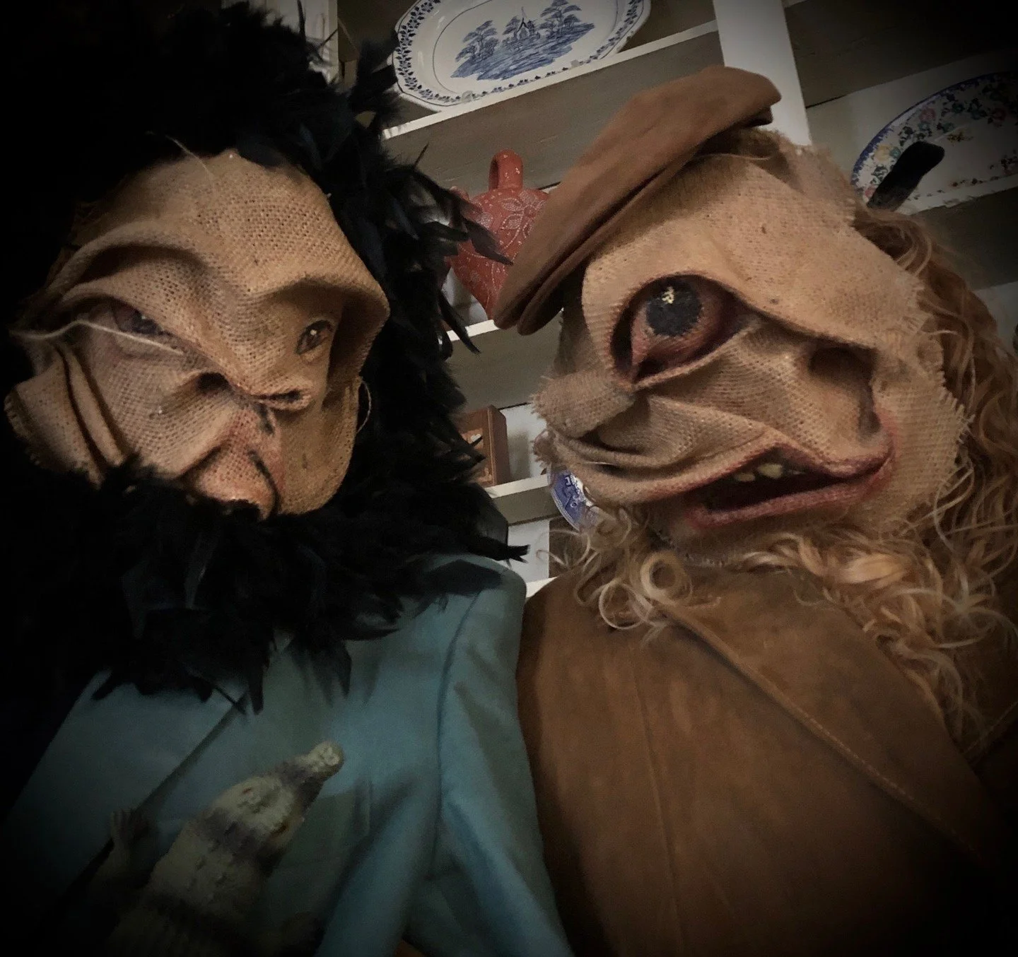 Handmade masks for movies, Halloween, parties, masquerades and fun times  #maskart #mask #props #cryptid #crookedcrowmasks