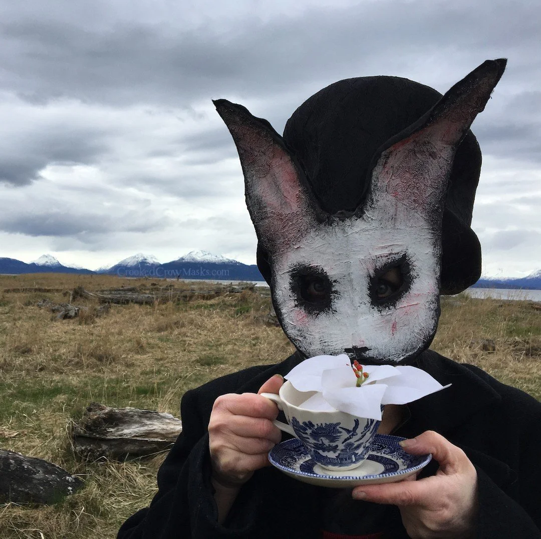 Handmade masks for movie props, haunted house, concert and stage, and fun times. Halloween, masquerade, costume parties and videos. #crookedcrowmasks #handmademasks #creepy #halloween This mask is available.