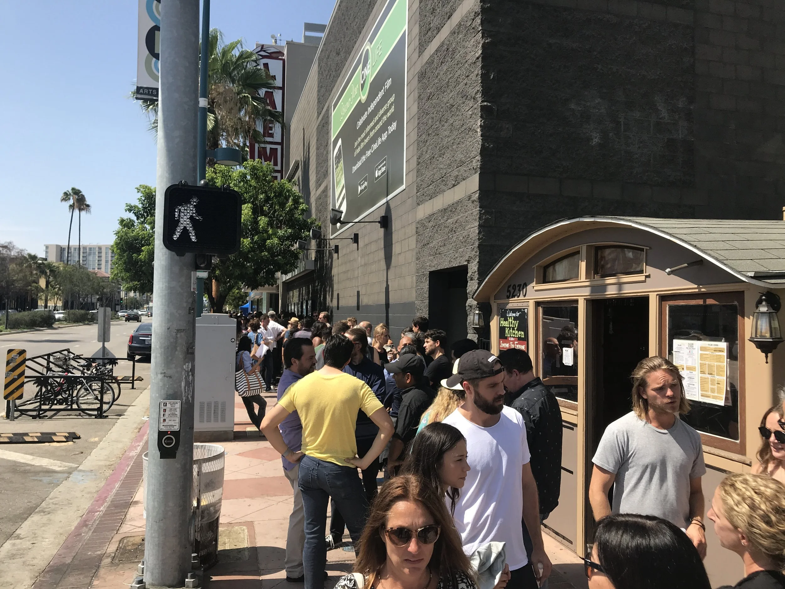 The line to get in went way down the block.