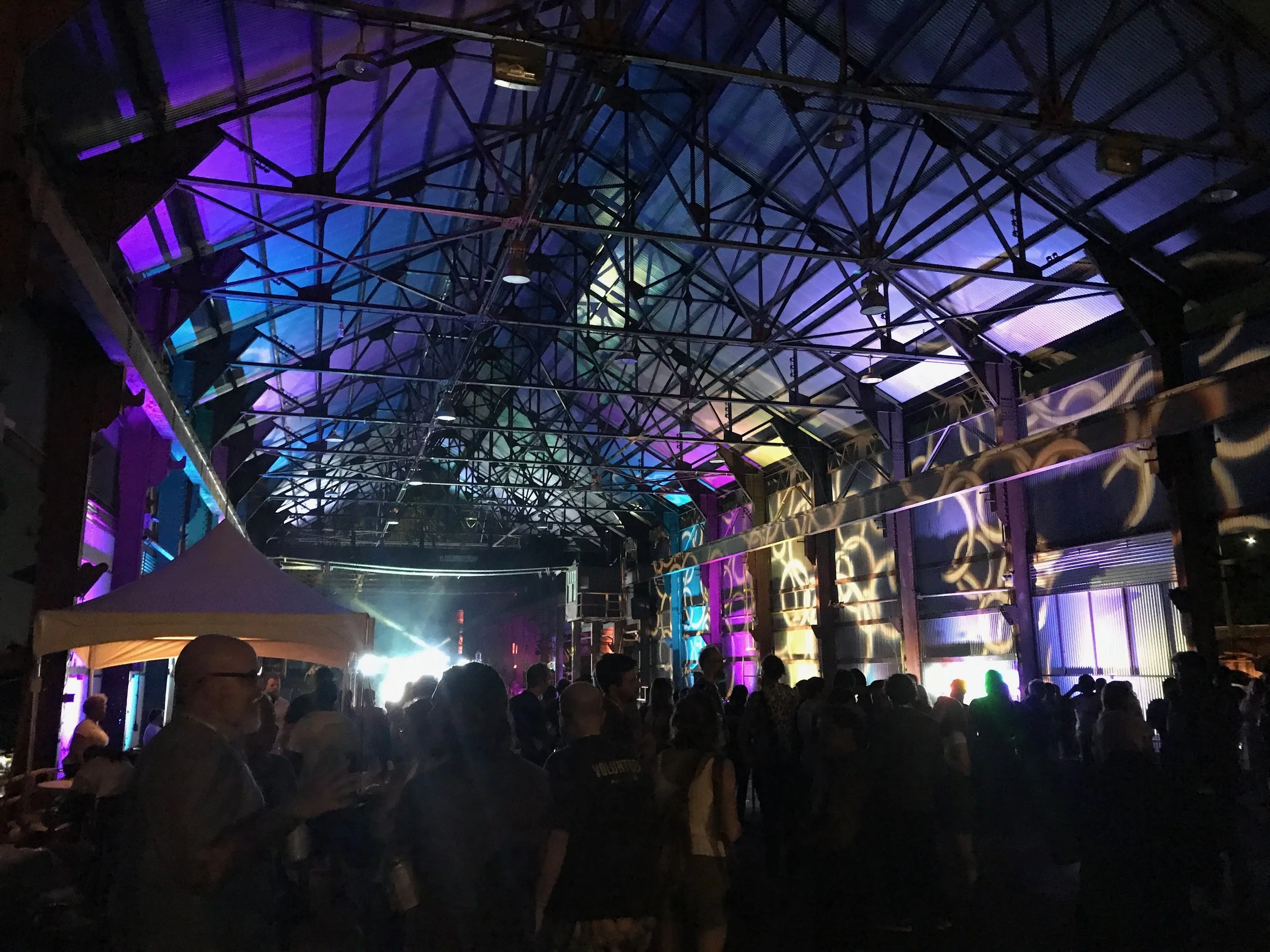 The crazy huge party at Sloss Furnace armed with a Waffle House truck.