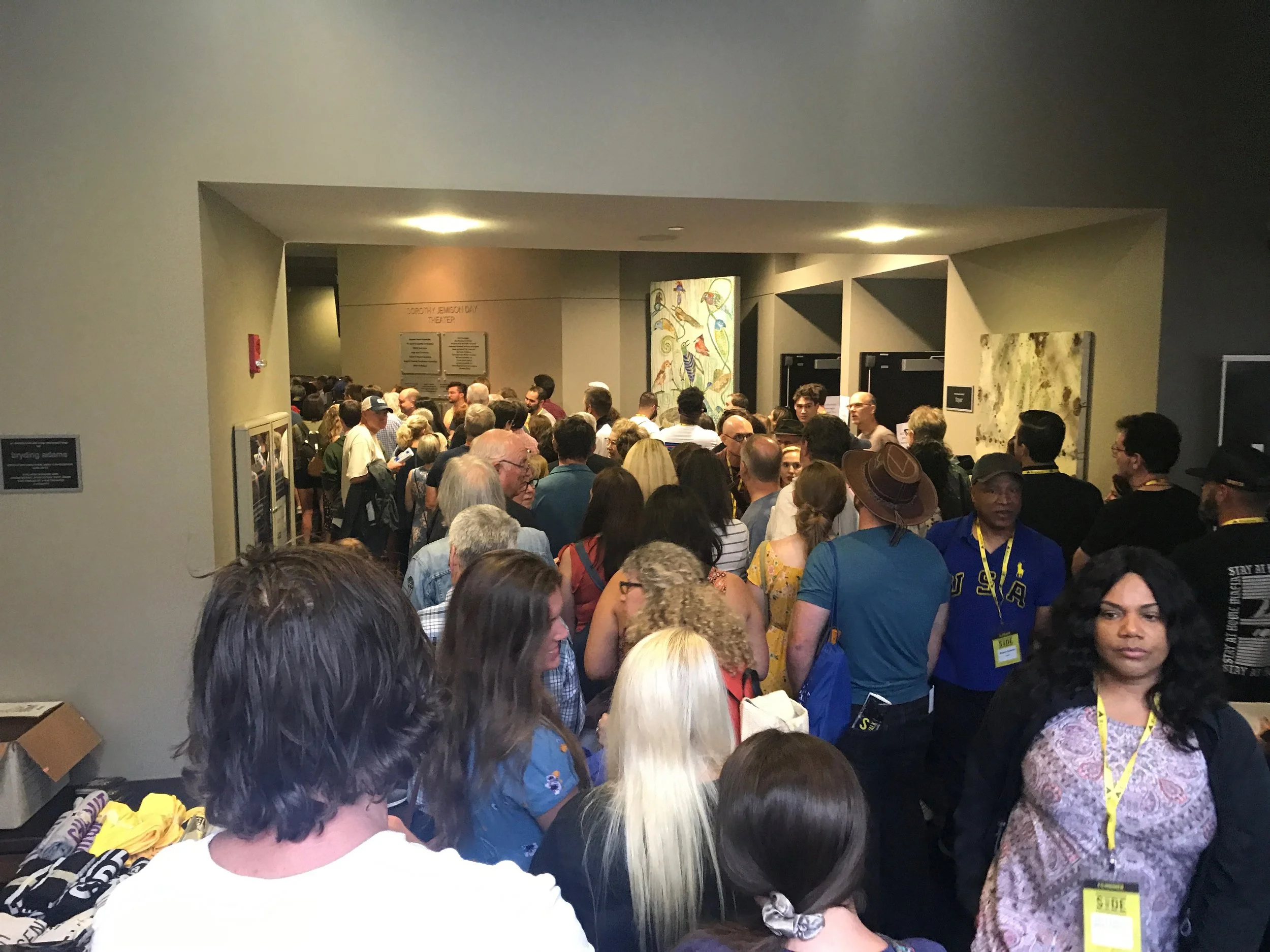 The Alabama Narrative Shorts block line. Crowd went out the door behind me.