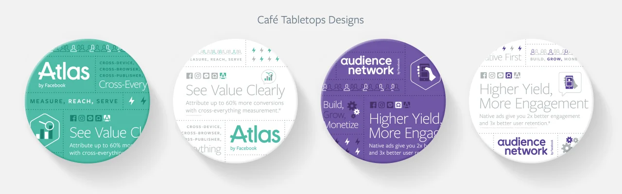 Design included a 50-foot bar wrap, signage, tabletops, and custom coffee cups & sleeves.