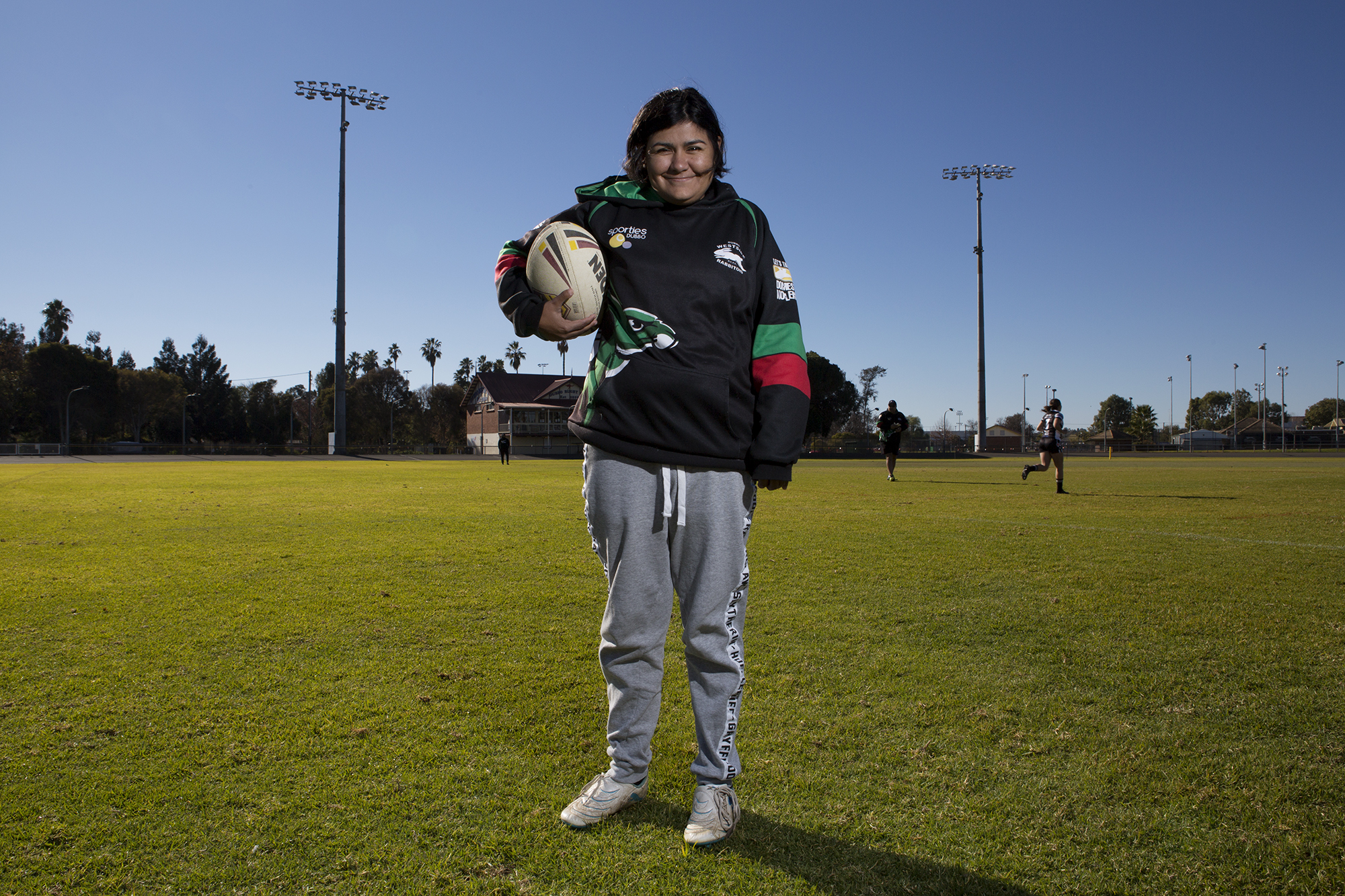  Mia Anderson of Dubbo has an intellectual disability, but this hasn’t stopped her from playing oztag with the local footy club.  