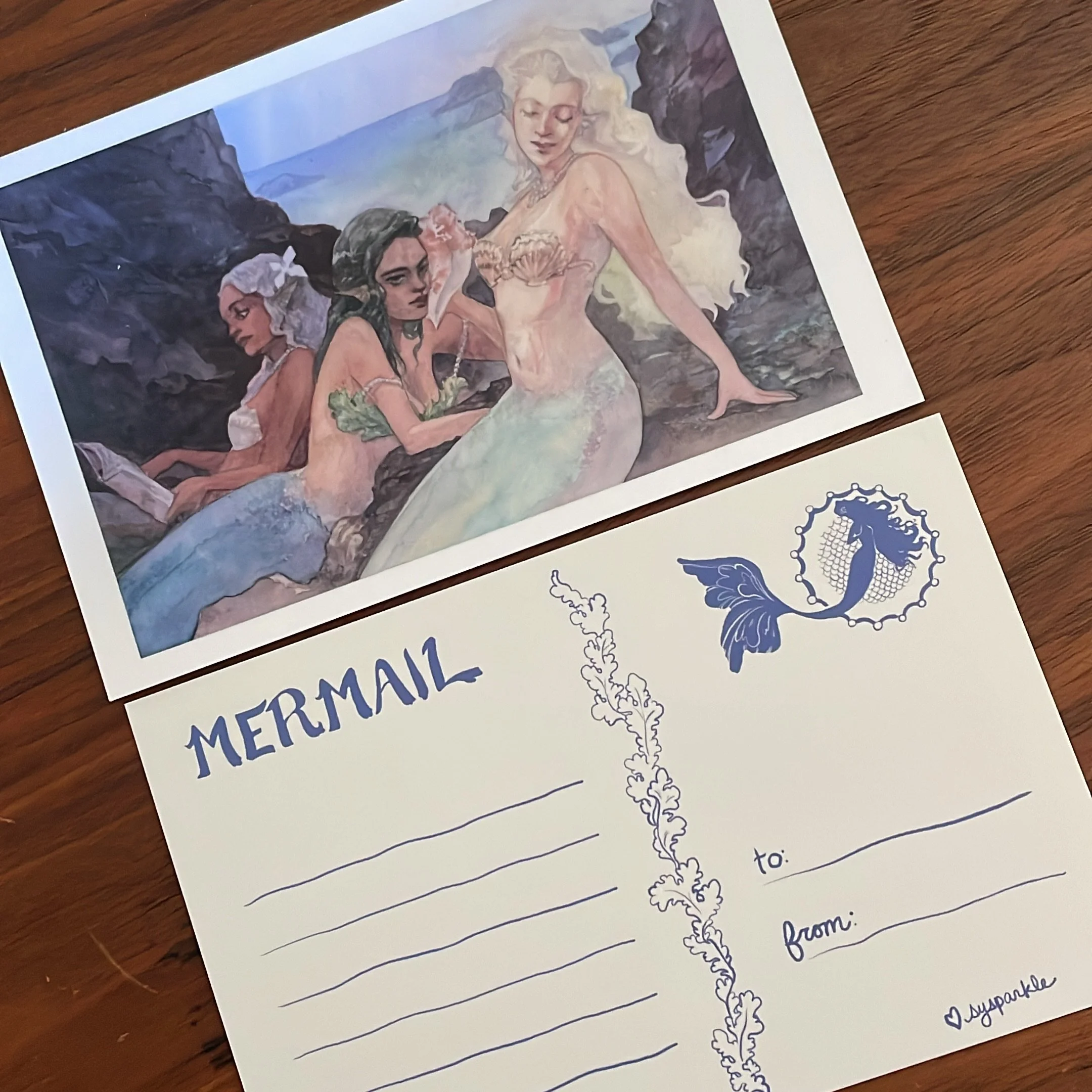 Mermail postcard if you join in June! 🐟🐟🐠
