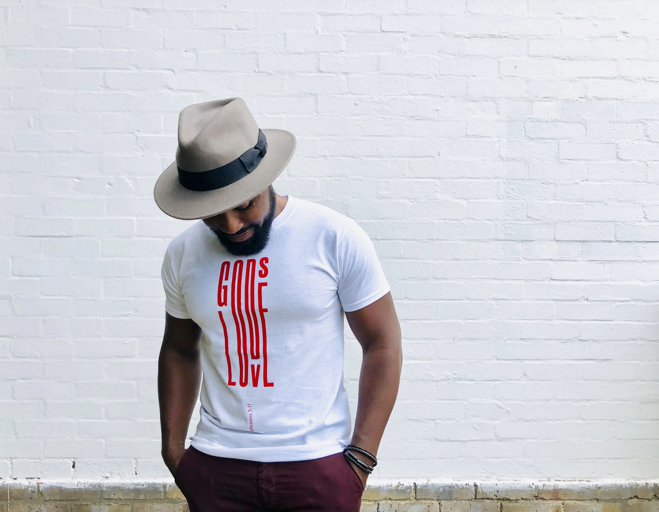 Rooted 'Gods Love'  t-shirt in White 