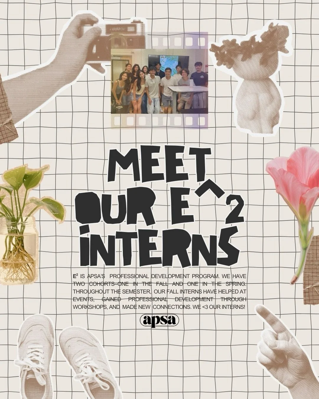 🎉 Congratulations to our Fall &rsquo;25 E&sup2; Interns! 🎉

We&rsquo;re so excited to celebrate this amazing group joining E&sup2;, APSA&rsquo;s internship program, hosted by APSA&rsquo;s cAREbear trio Elena, Adeline, &amp; Rhomen 🤍

E&sup2; is al