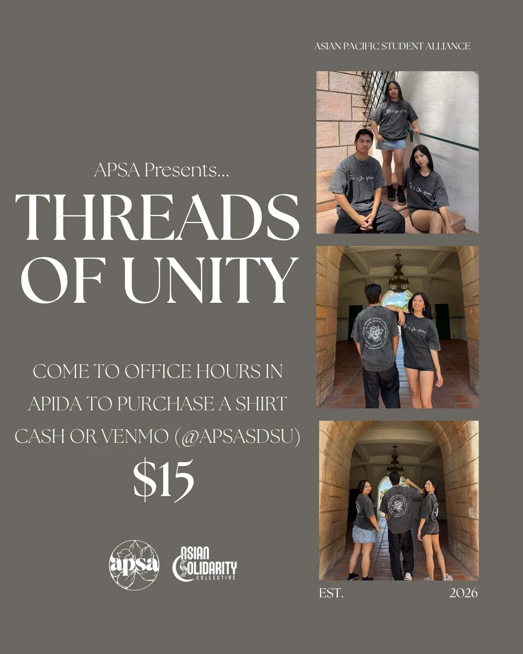 Hey APSA! It&rsquo;s Alex, your Political Coordinator, here to present &ldquo;Threads of Unity&rdquo;.

With so much uncertainty and questioning of belonging building within the Asian American Pacific Islander (AAPI) community, I wanted a way for us 