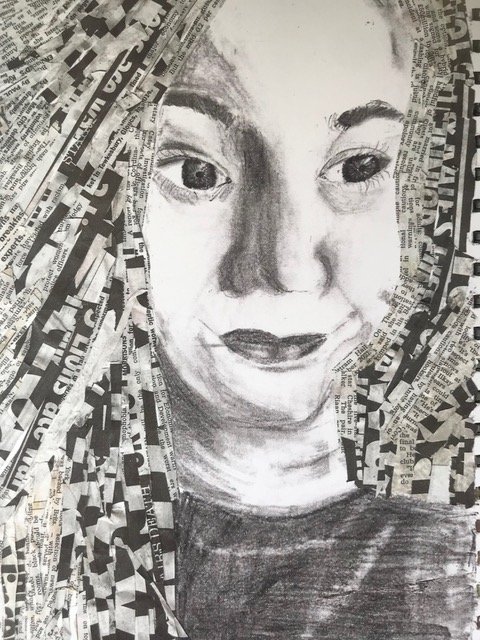 Anna Cunningham - Self Portrait, Pencil and Collage (The Studio Morland - Art & Design).jpeg