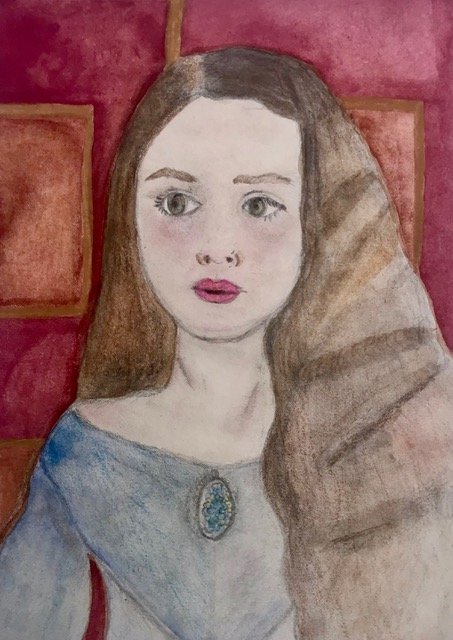 Greta Hulse Davis - Self Portrait, Watercolour (The Studio Morland - Art & Design).jpeg