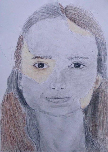 Jessica Ostle - Self Portrait, Pencil and Colour Pencil (The Studio Morland - Art & Design).jpeg