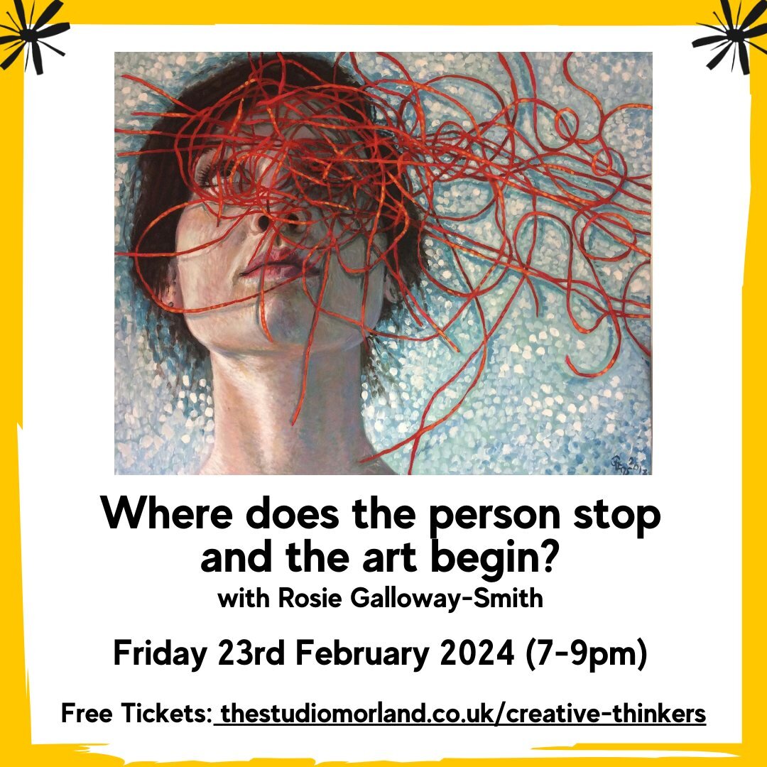 One week today! On Friday 23rd February at 7pm, Rosie Galloway-Smith will guest on our Yellow Sofa to share with us her creative process, unique art style and what drives her as an artist and human. We will learn how how creativity is not linear, see