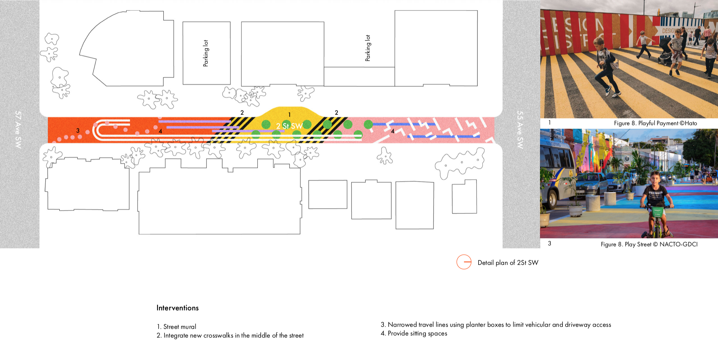 Detail Plan of Temporary Playful Streetscape, Lucia Blanco
