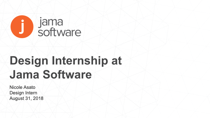 internship experience presentation deck