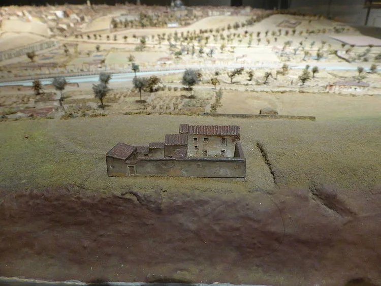 CASA DE LA QUINTA DE GOYA, DESDE ATRÁS. MAQUETA DE MADRID DE LEÓN GIL DE PALACIO, EMPEZADA EN 1828