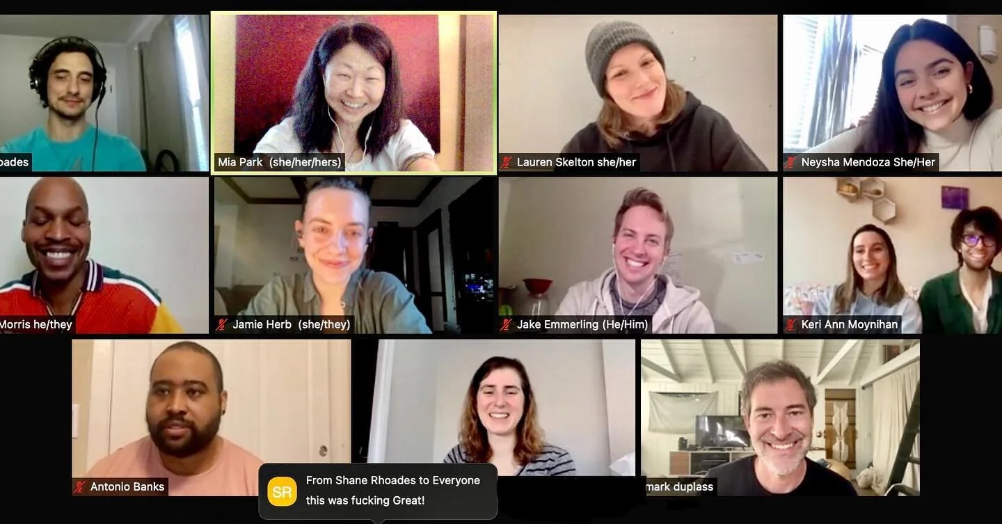 Thank you so much @markduplass for talking to our class yesterday! Your words were incredibly inspiring and left me feeling so creatively invigorated. Shane said it best -  it was fucking great!
&bull;
&bull;
&bull;
ID: a zoom screen shot with 11 squ