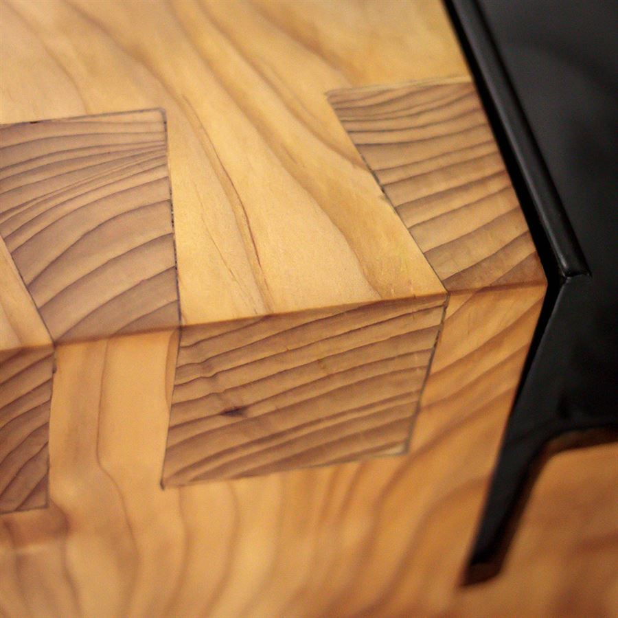 Handcut Dovetails in 3" thick slab