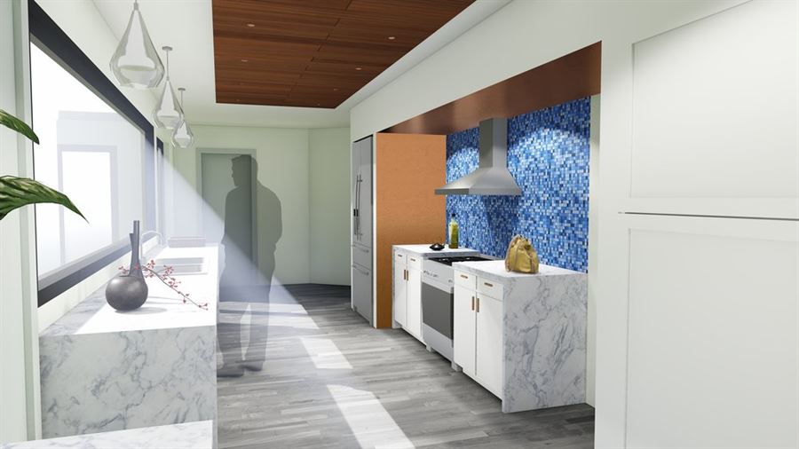 waterfall white marble countertops