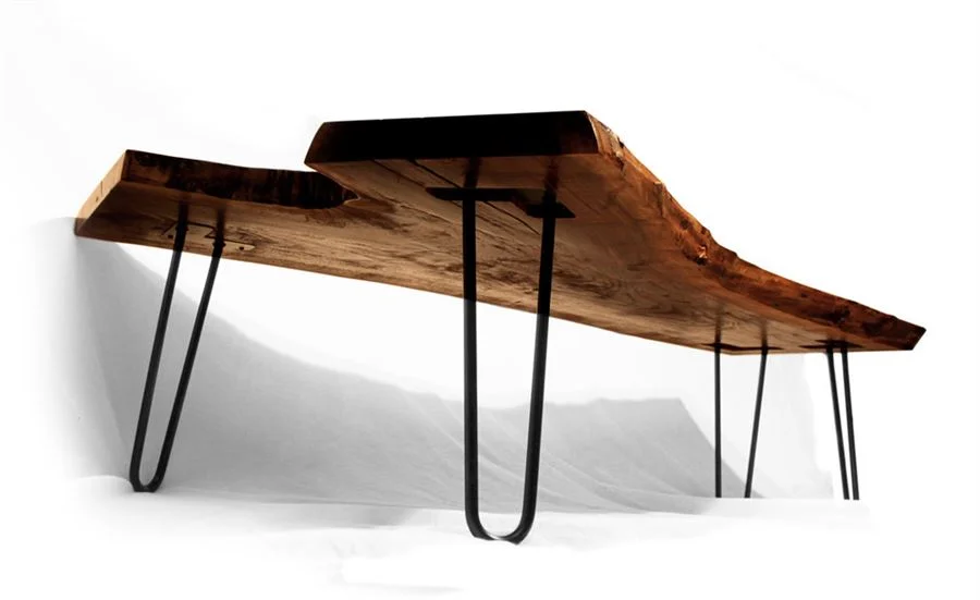 DIY Walnut Slab Coffee Table with Hairpin Legs