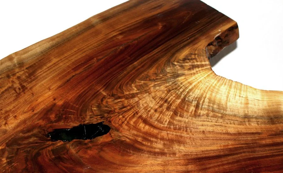 Black Epoxy Inlay in Walnut Crotch Figuring