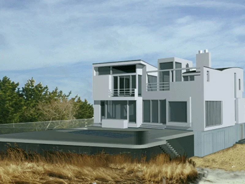 3d rendering of contemporary beach home