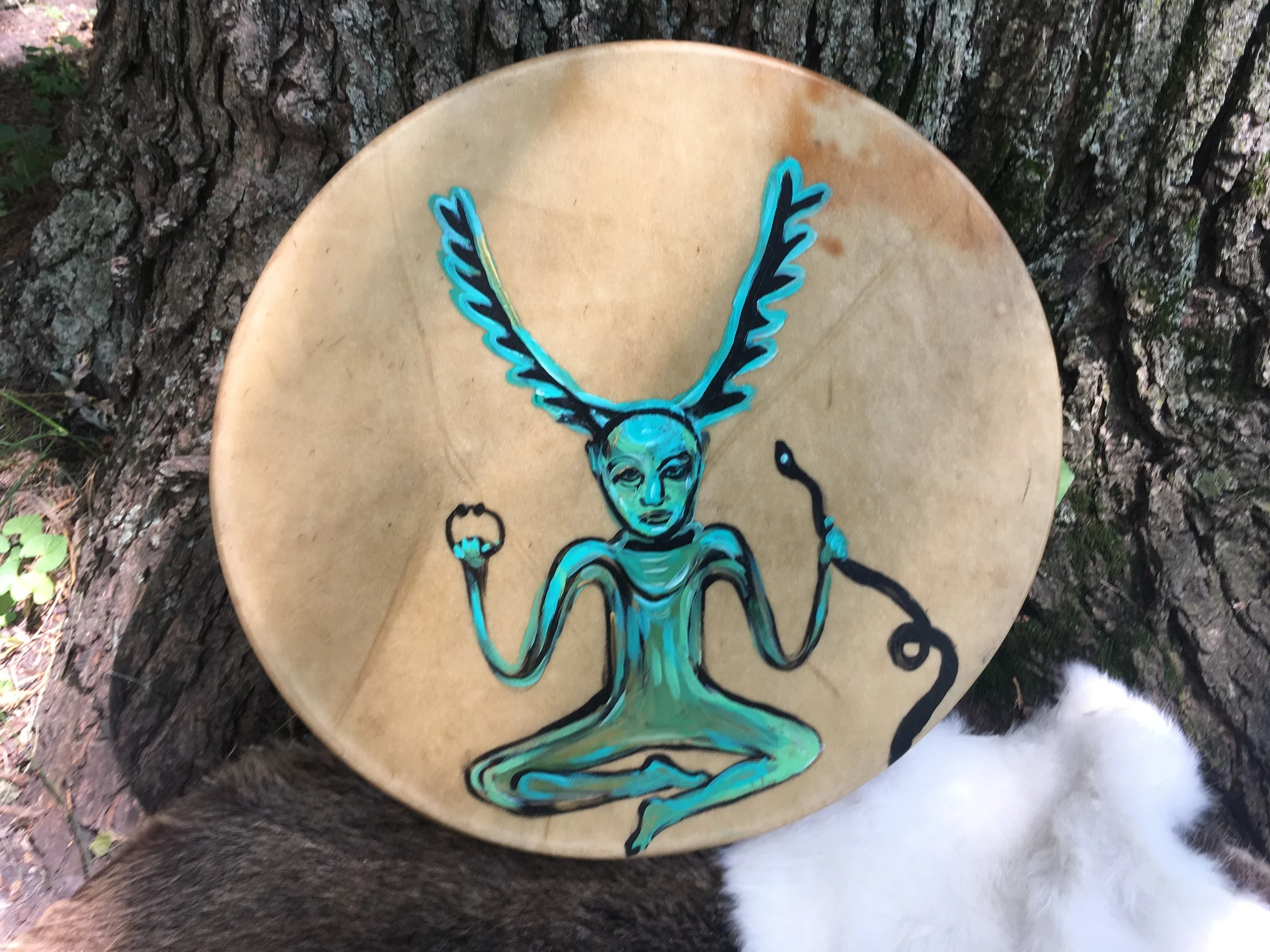Celtic Figure--Painted 15" Drum