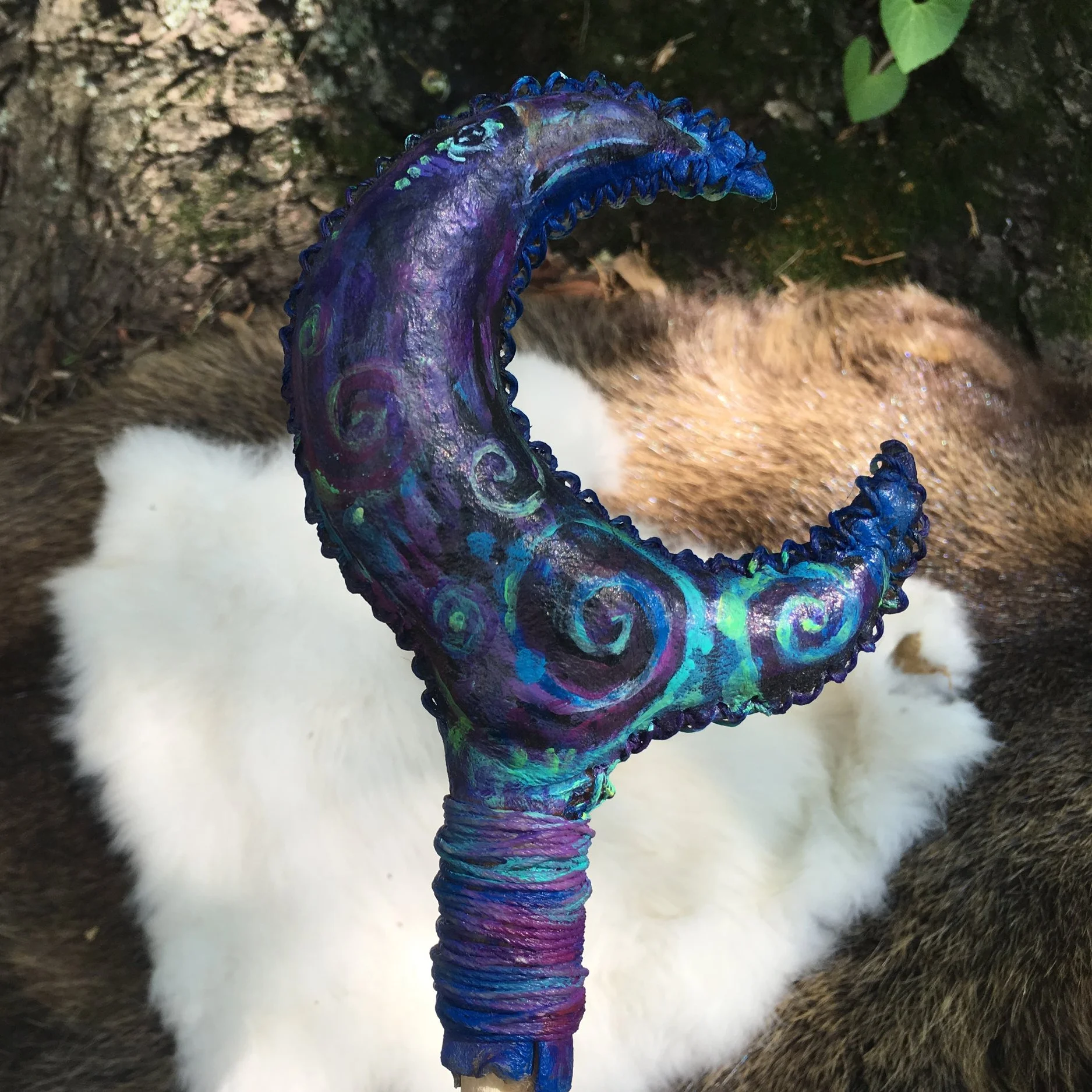 Crescent Moon--Medium Painted Rattle