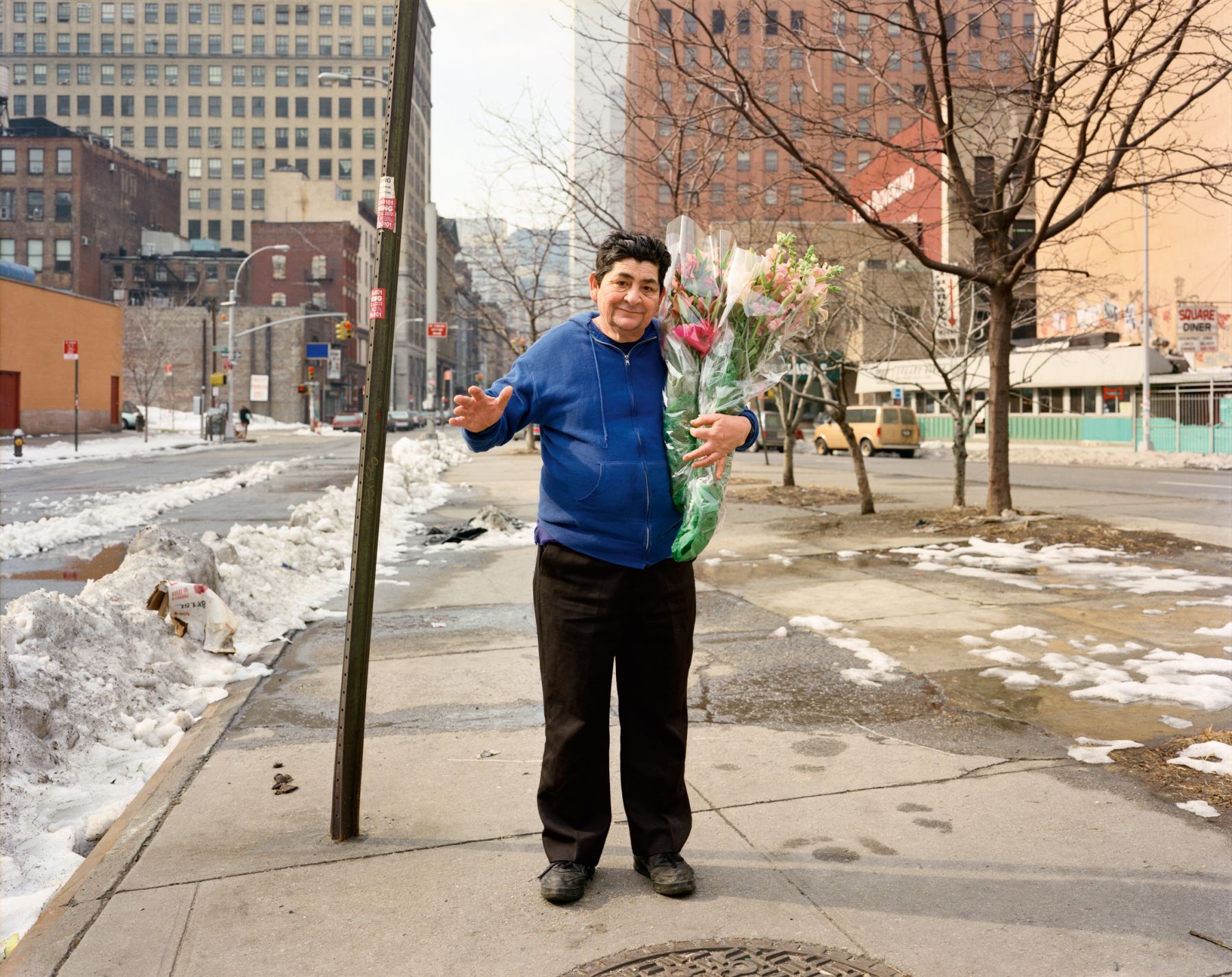 A Man Delivering Flowers, New York, New York, March 1994