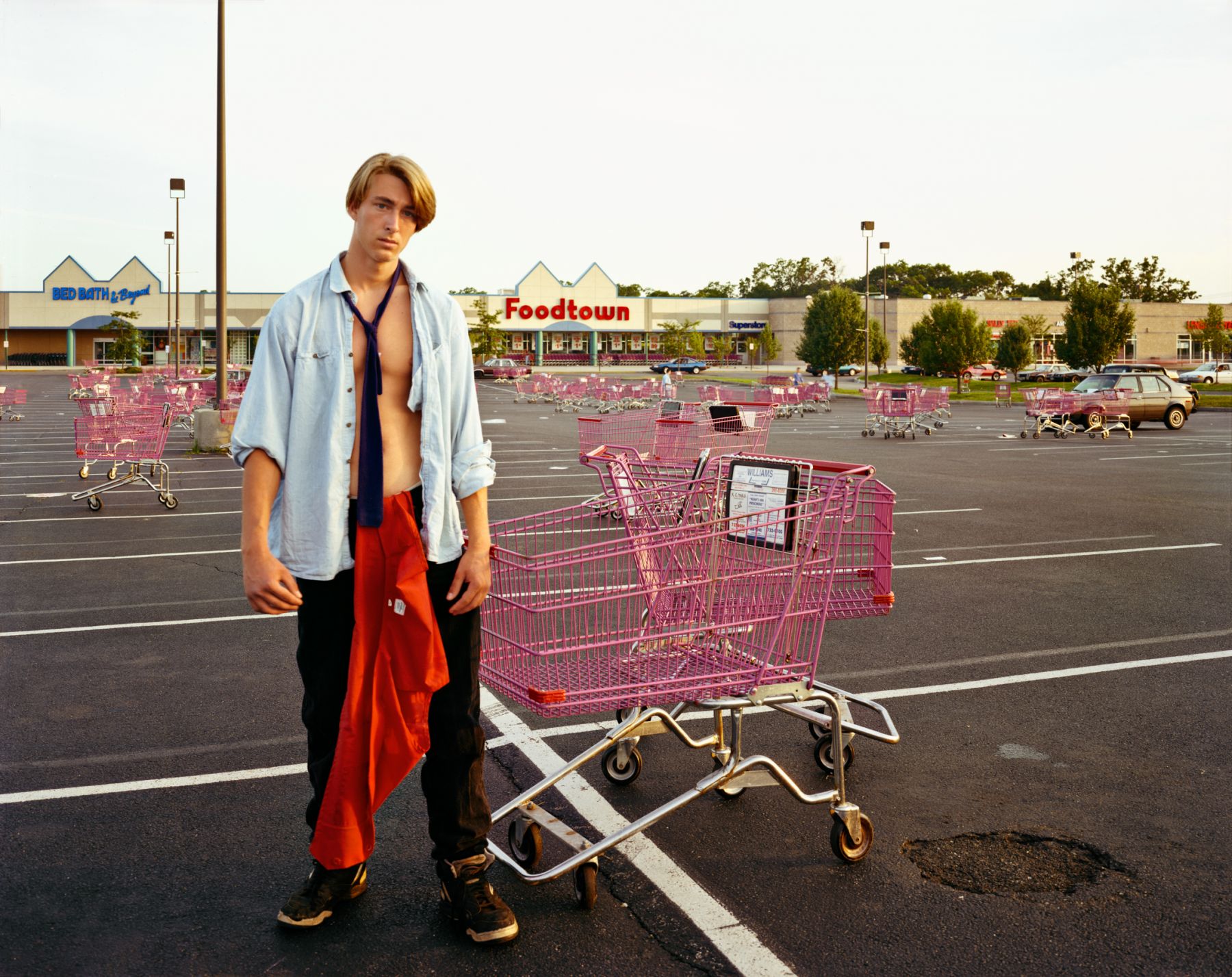 A Young Man Gathering Shopping Carts, Huntington, NY, July 1992