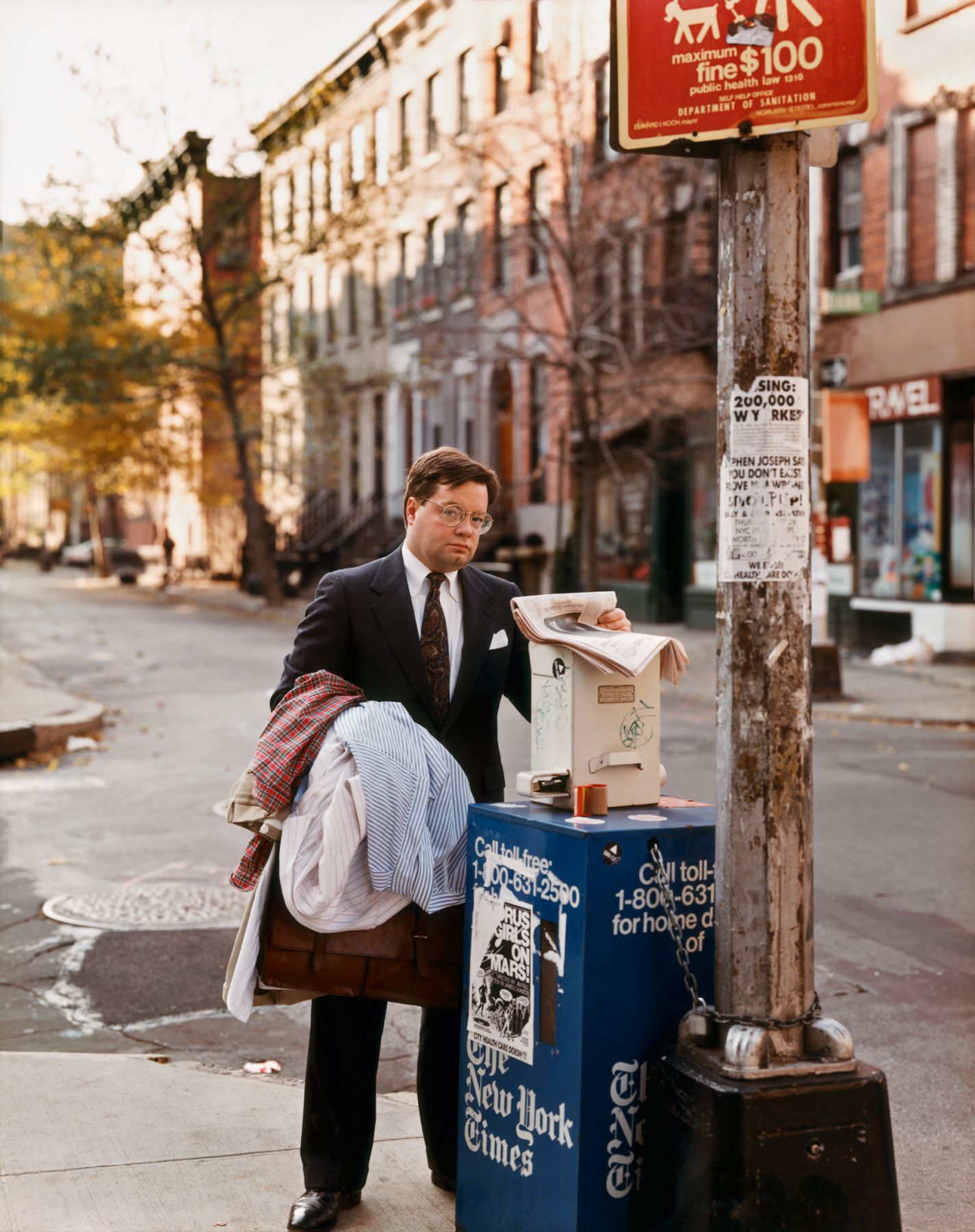 A Lawyer with Laundry, New York, New York, October 1987