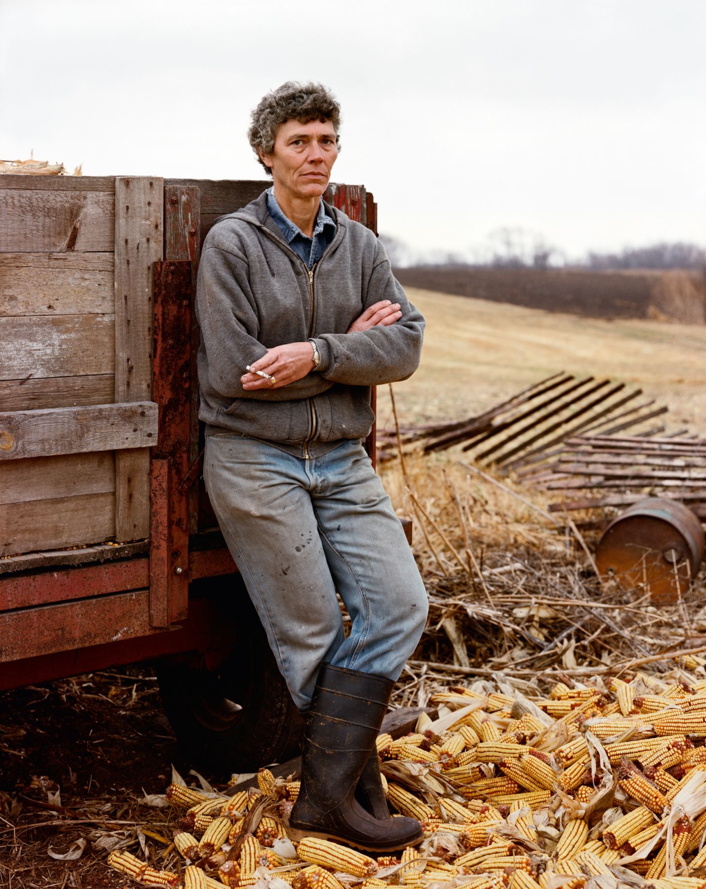A Farmer Taking a Break, Iowa, She has Cancer of the Thyroid, November 1986