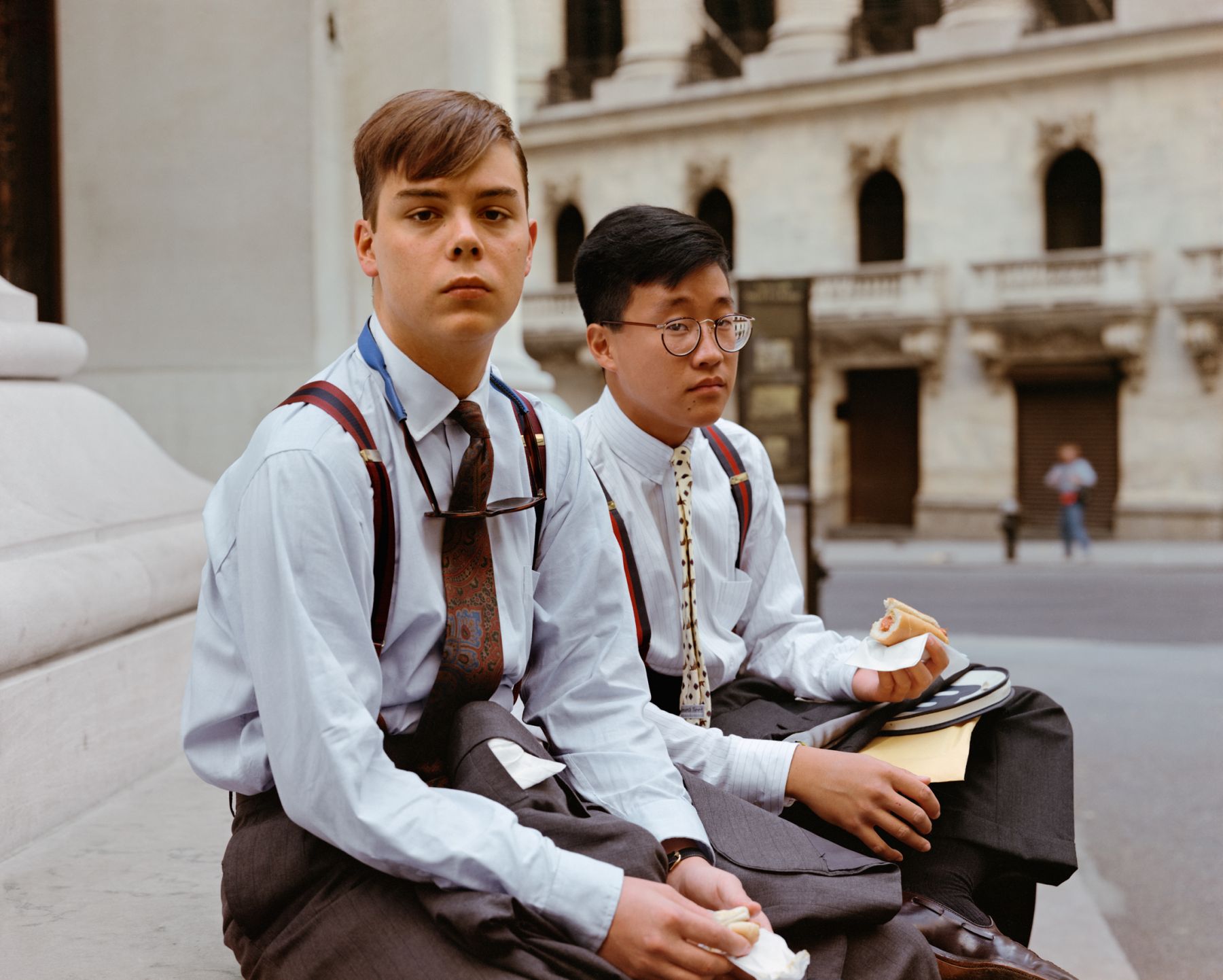 Summer Interns Having Lunch, Wall Street, New York, New York, August 1986