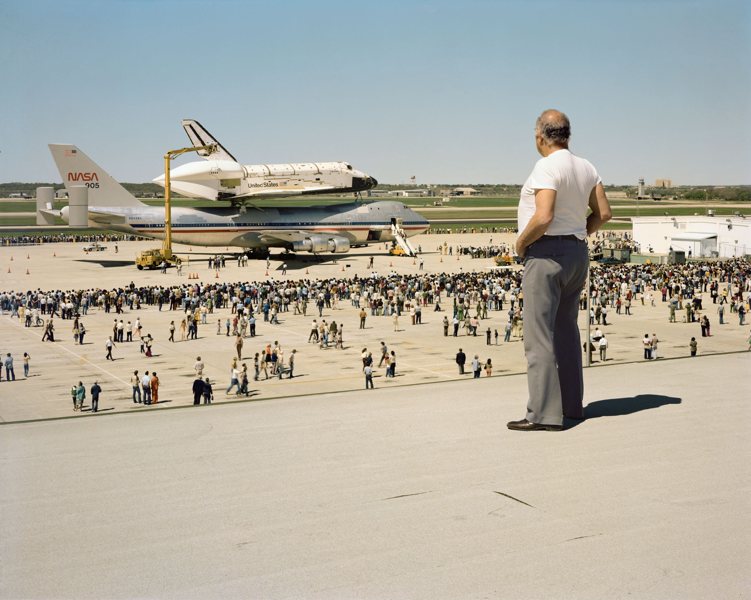 1_The Space Shuttle Columbia Lands at Kelly Air Force Base, San Antonio, Texas, March 1979.jpg