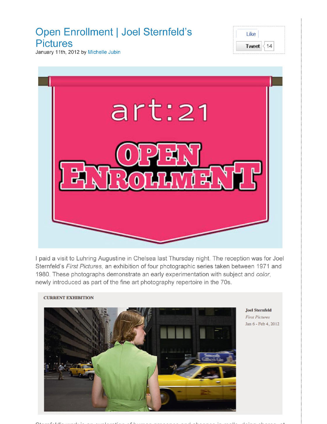 Open Enrollment: Joel Sternfeld’s Pictures, by Michelle Jubin