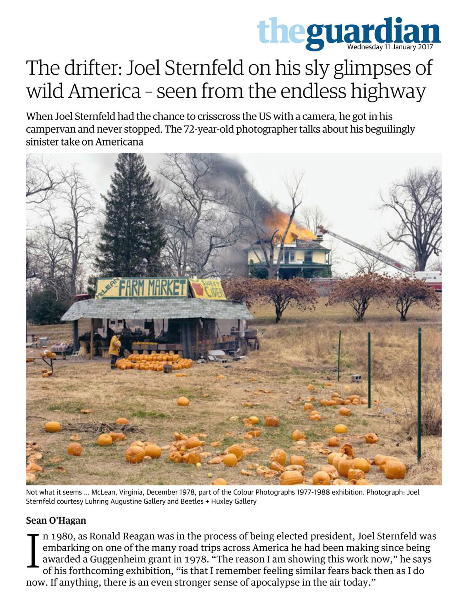 The Drifter: Joel Sternfeld on his sly glimpses of the wild America – seen from the endless highway