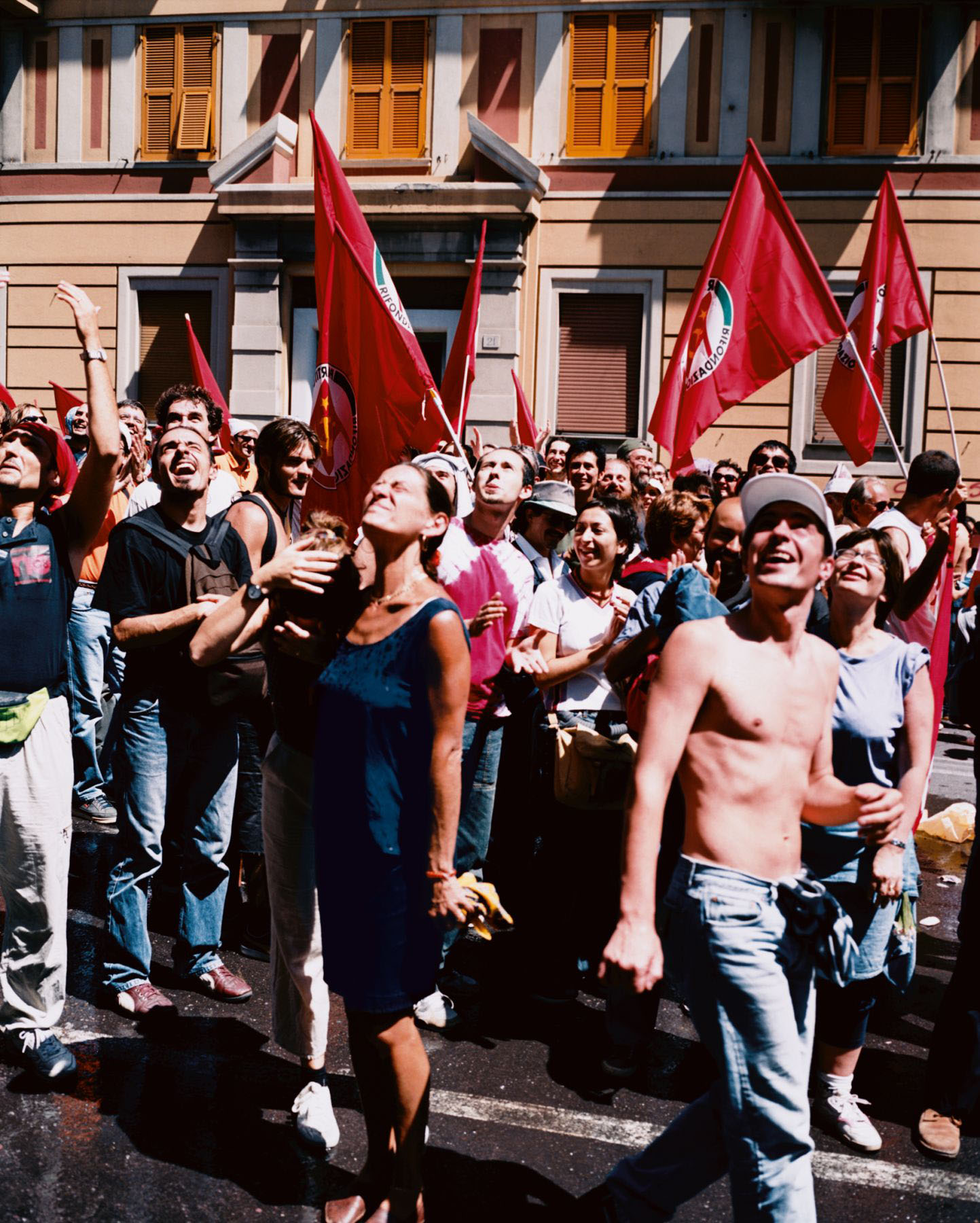 Water Thrown on Protestors, Genoa, 20 July 2001

