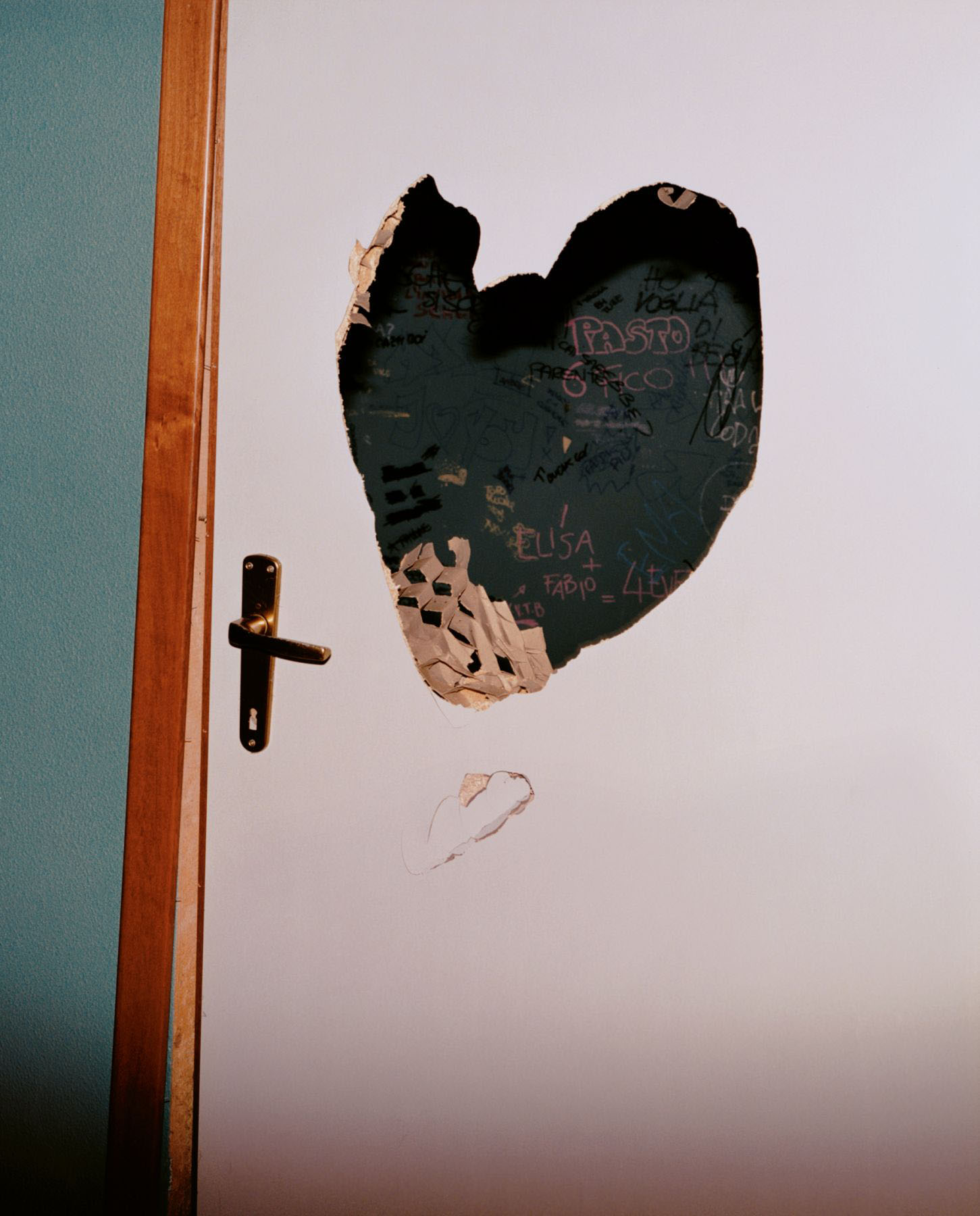 A door in the Armando Diaz School After a Police Raid, Genoa, 21 July 2001