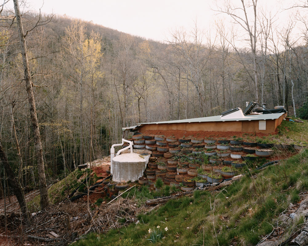 An Earthship at Earthaven Ecovillage, Black Mountain, North Carolina, April 2005.