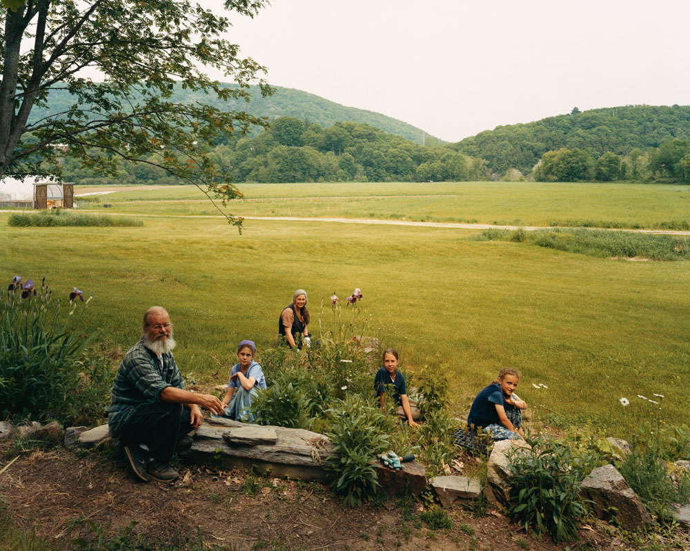 Grooming the grounds for a Bar Mitzvah / Baptism, Twelve Tribes Community, Basin Farm, Bellows Falls, Vermont, June 2005.