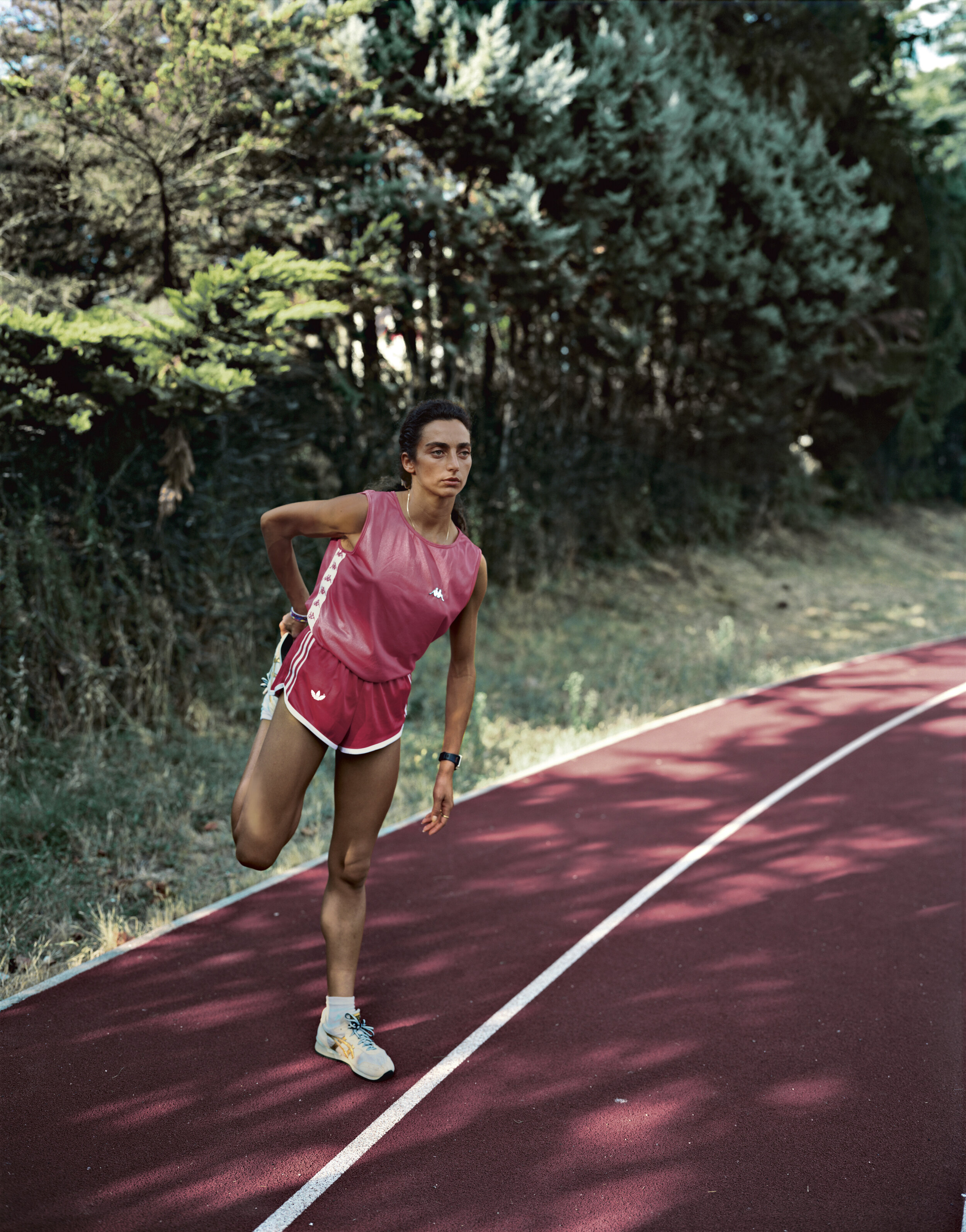 Tiziana at the running track in Frascati, November 1990